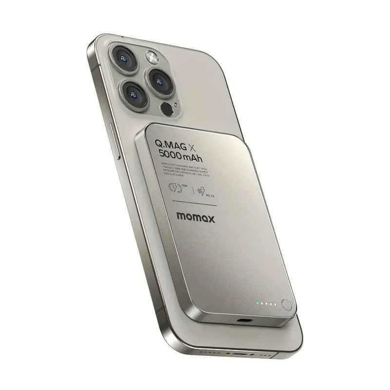 BATERÍA PORTÁTIL INALAMBRICA POWER BANK DE 5000mAh MOMAX MAGNÉTICO