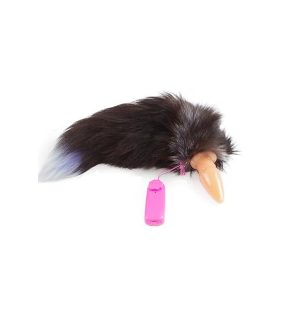 PLUG ANAL VIBRADOR DE SILICONA CON COLA DE ZORRA  Soriega