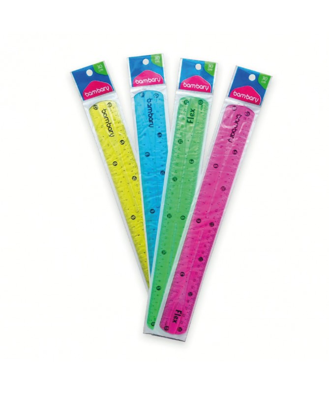 Regla Flexible Bambary De 30 Cm Diferentes Colores