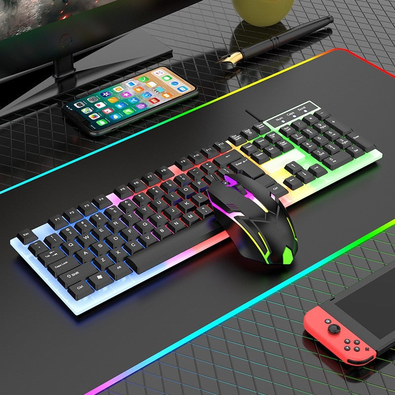 COMBO TECLADO Y MOUSE CON ILUMINACION RGB GAMER