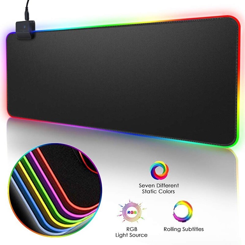 Mouse Pad Alfombra Gamer Luces Rgb Antideslizante