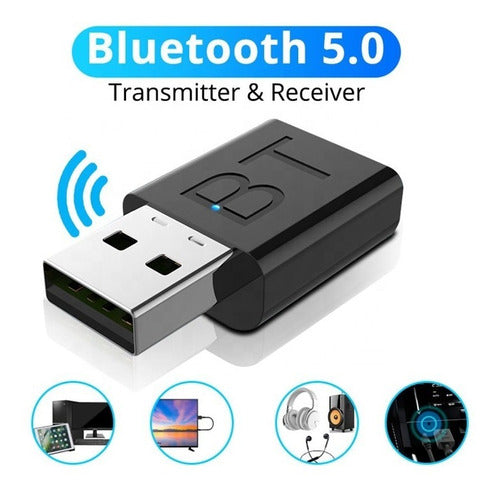 TRANSMISOR/RECEPTOR USB DE AUDIO BLUETOOTH 5.0 AUXILIAR CARRO PC LAPTO –  Soriega