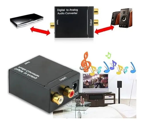 Conversor de Audio Digital / Óptico / Coaxial / Toslink a Analógico RCA