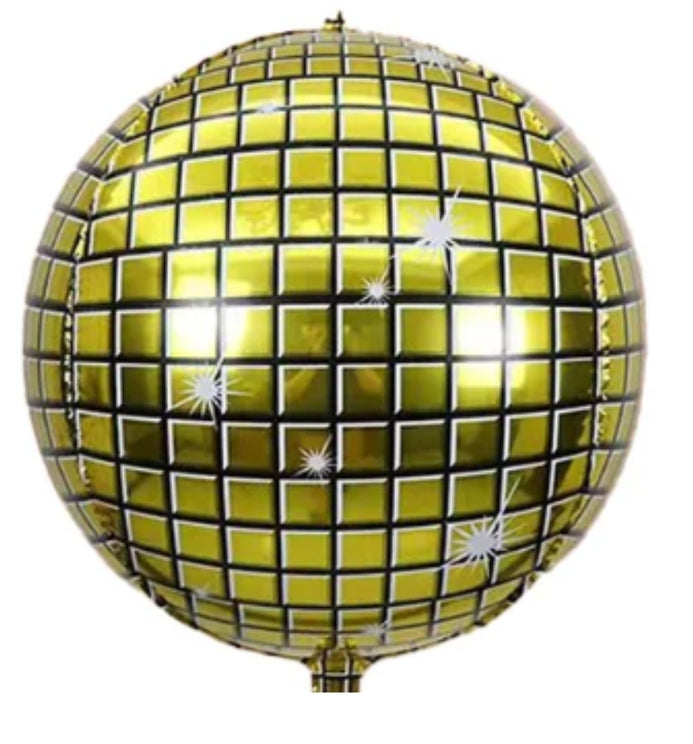 Globo Metalizado Discoteca 4d Plateado Para Fiestas Arreglo