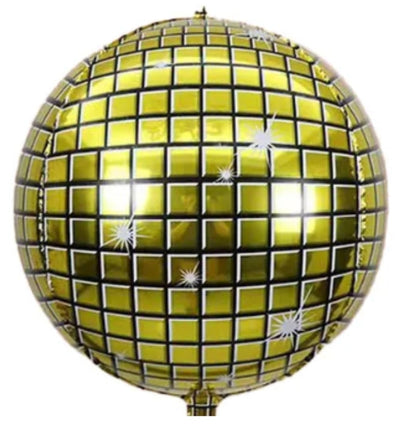 Globo Metalizado Discoteca 4d Plateado Para Fiestas Arreglo