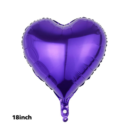 Globo Metalizado Corazón Liso 18 Inch Morado
