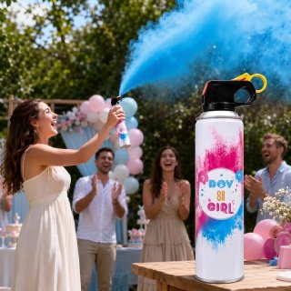 Extinguidor De Polvo 250G Revelacion Genero Baby Shower Azul