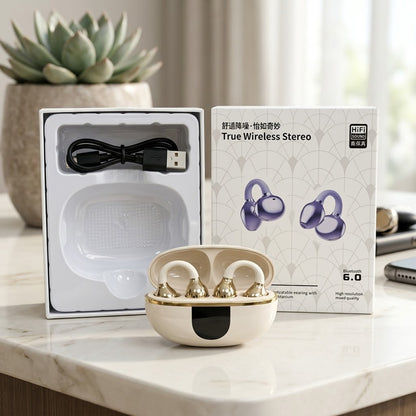 Audífono Earpods Bluetooth Ergonómico Tipo Zarcillos - Dorado