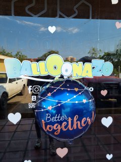 GLOBO METALIZADO CORAZON LOVE 28 INCH 57X55CM AZUL