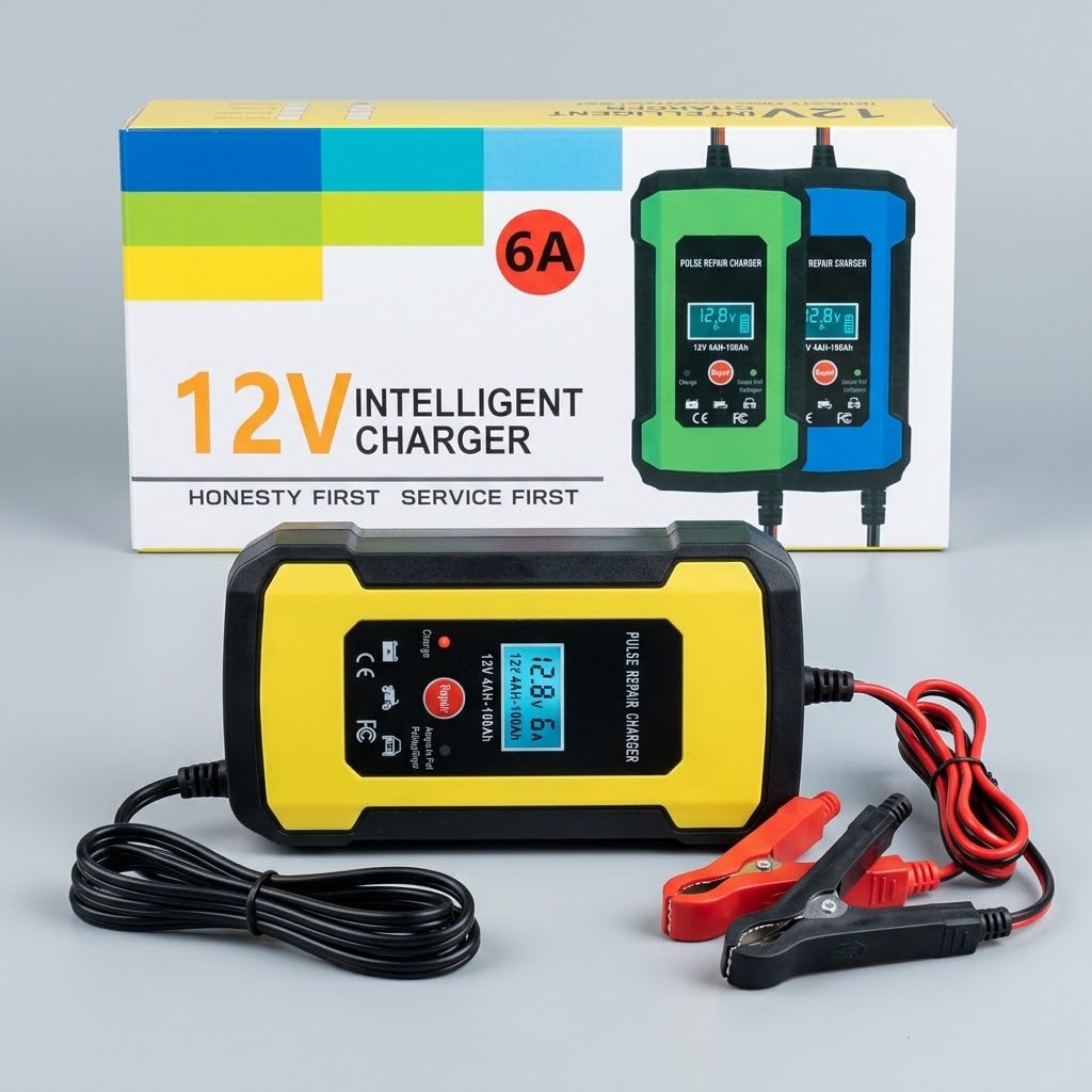 Cargador Inteligente de Bateria Para Carro 12V 6AMP Scorp