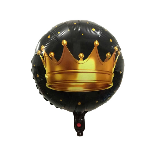 GLOBO METALIZADO 18 INCH FELIZ CUMPLEANOS NEGRO CORONA