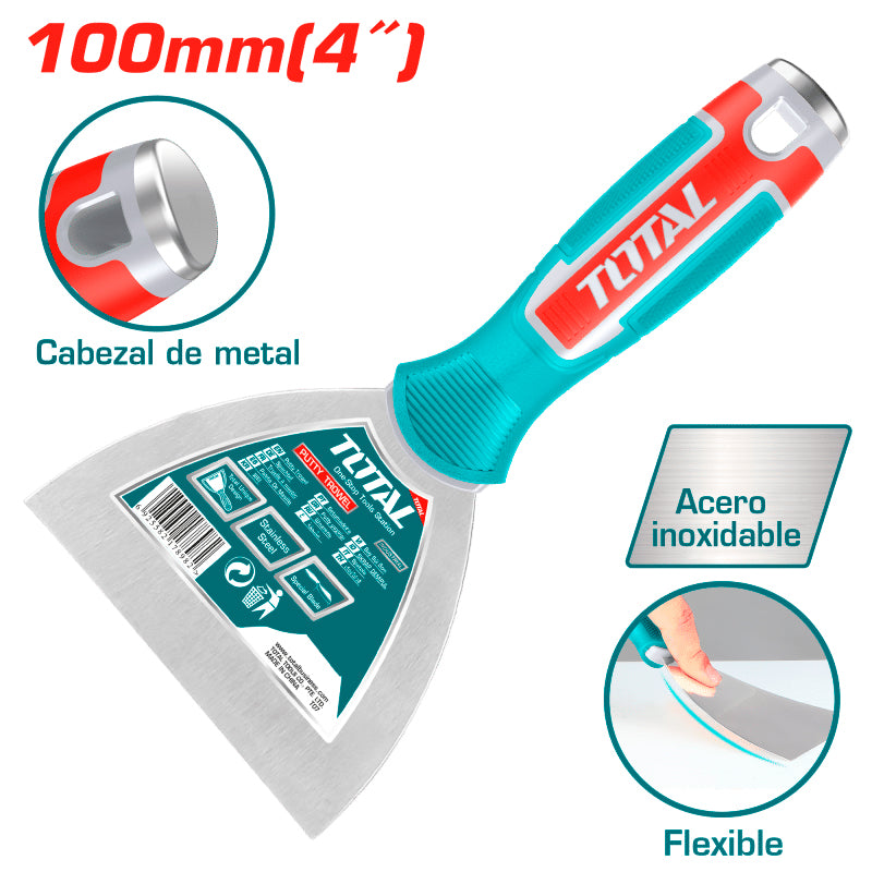 Espátula Metálica Total Tools De 4 Pulgadas 100mm Calidad
