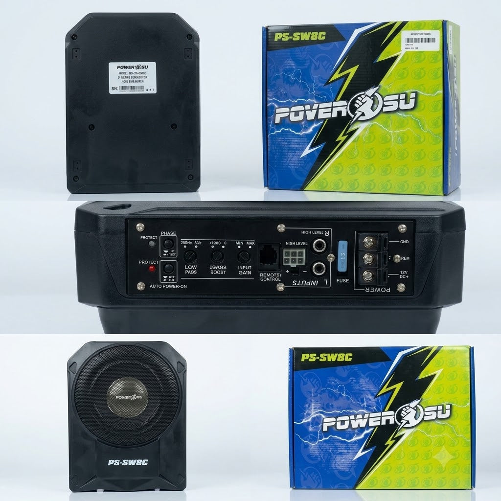 Subwoffer Bajo Amplificado Plano 960W 8inch Power Su