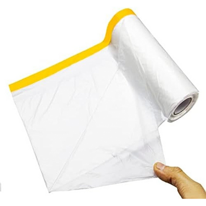 PAPEL DE PROTECCION PLASTICO CON CINTA ADHESIVA