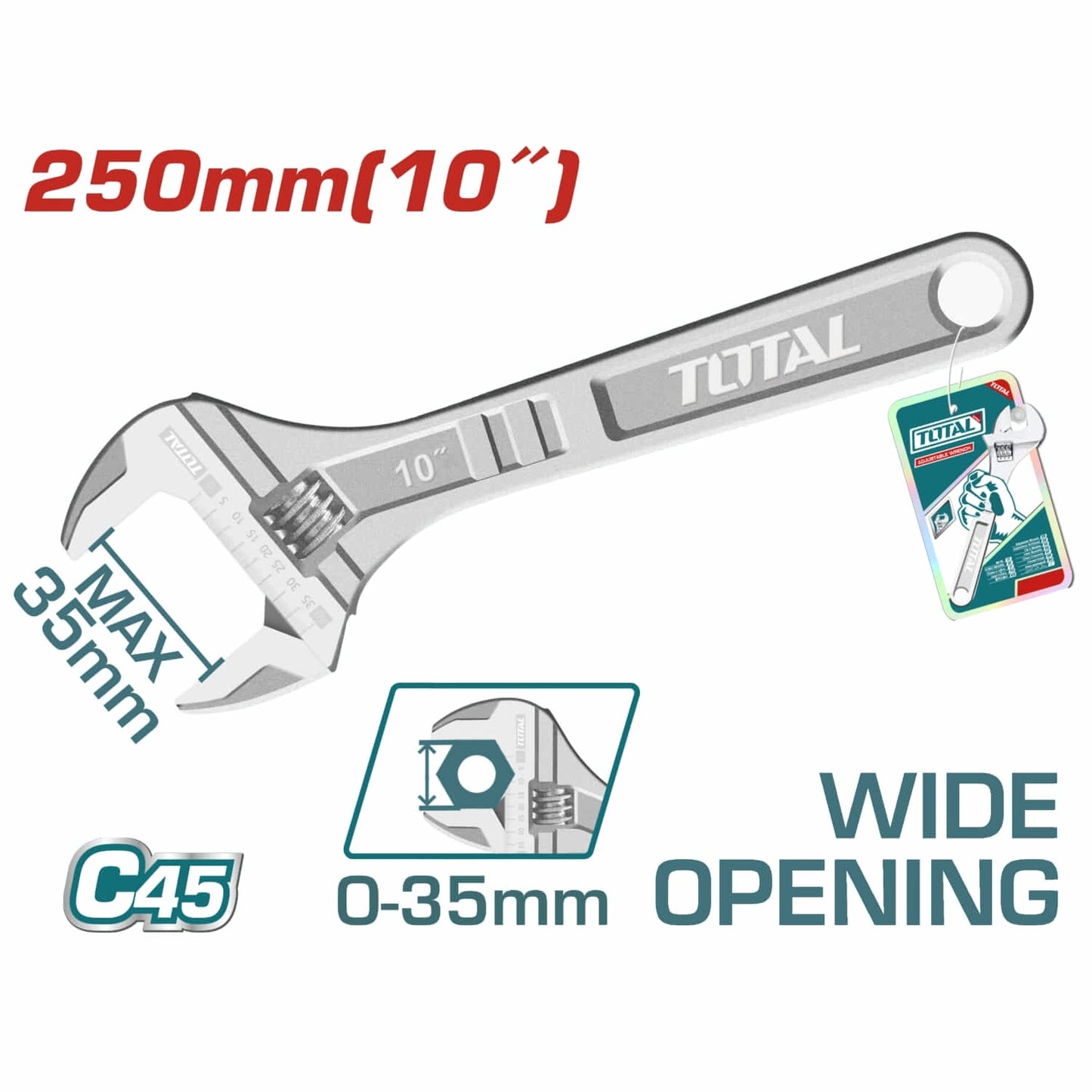 Llave Ajustable O Inglesa De 10 Pulgadas Total Tools Calidad