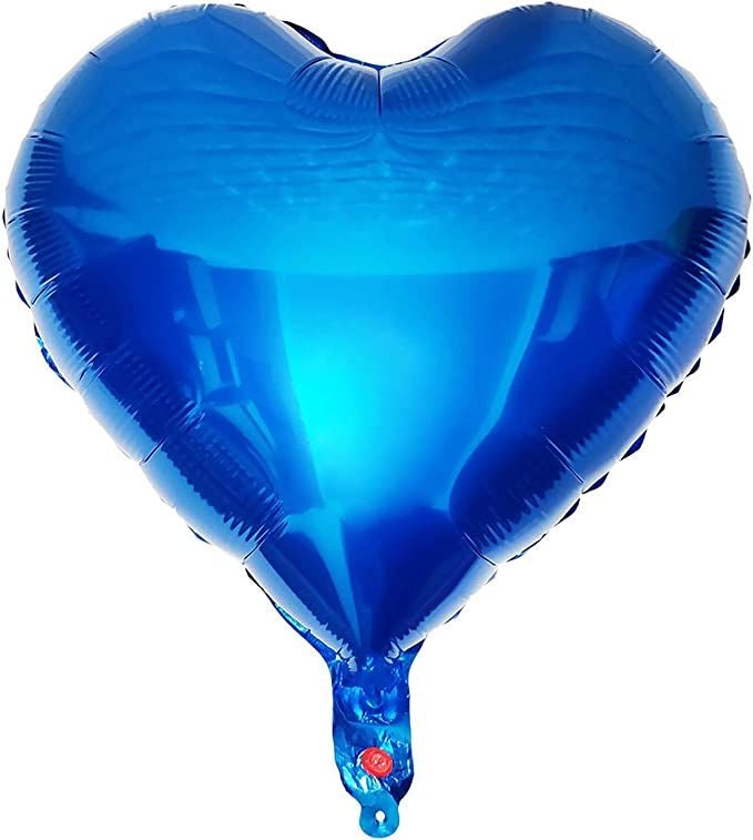 GLOBO METALIZADO CORAZON LISO 18 INCH AZUL