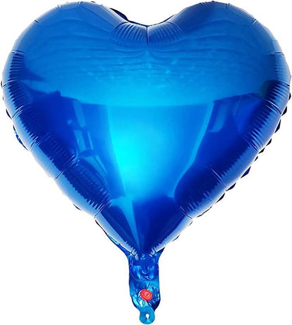GLOBO METALIZADO CORAZON LISO 18 INCH AZUL