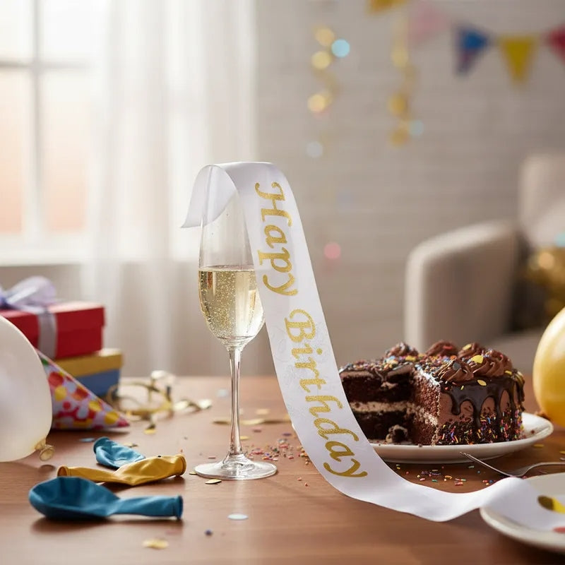 Bandas Happy Birthday Escarchas Metalizadas Fiestas/arreglos