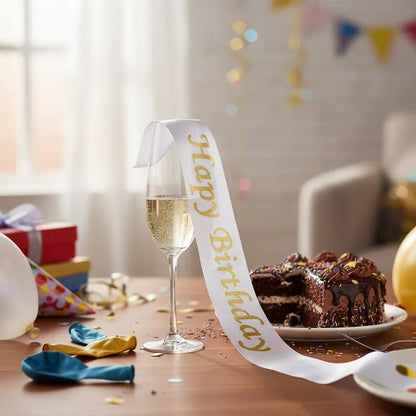 Bandas Happy Birthday Escarchas Metalizadas Fiestas/arreglos