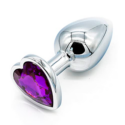 Plug Anal Metalico Con Joya Estimulador De 9 Cent. Talla L