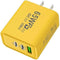 Adaptador de corriente de cargador rápido de 65 W, 3 puertos, AMARILLO, AR-PD05