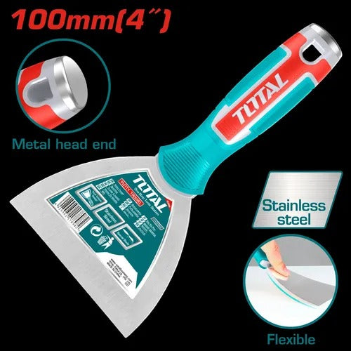 Espátula Metálica Total Tools De 4 Pulgadas 100mm Calidad