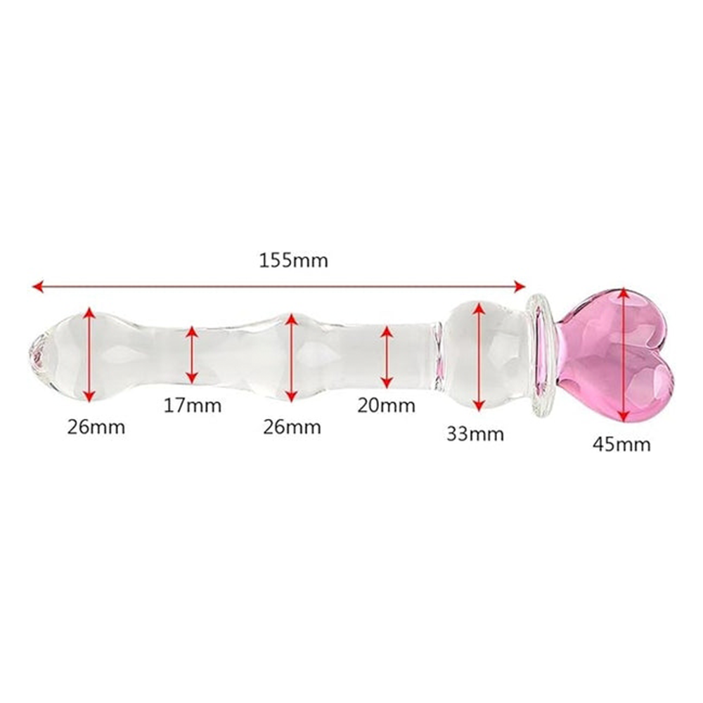 Consolador Dildo De Cristal Plug Anal Corazon Juego Sexual