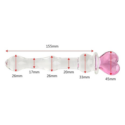 Consolador Dildo De Cristal Plug Anal Corazon Juego Sexual