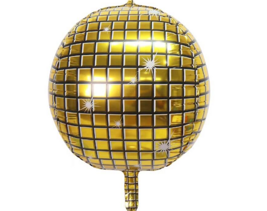 GLOBO METALIZADO DISCOTECA 4D DORADO