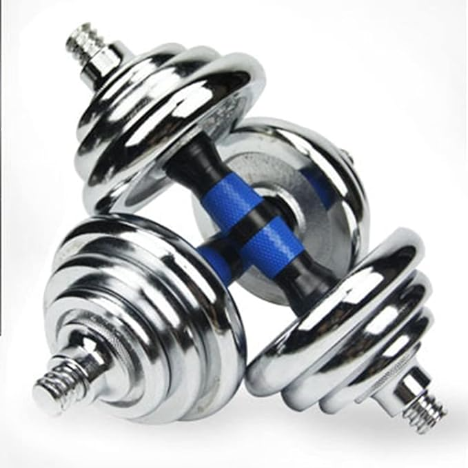 Kit De Mancuernas Y Barra Ajust De 30kg De Metal Con Estuche