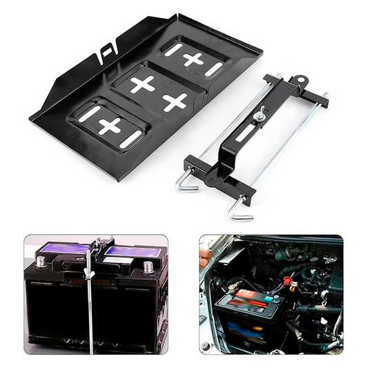 BANDEJA UNIVERSAL BASE PARA BATERÍAS DE CARROS AJUSTABLE