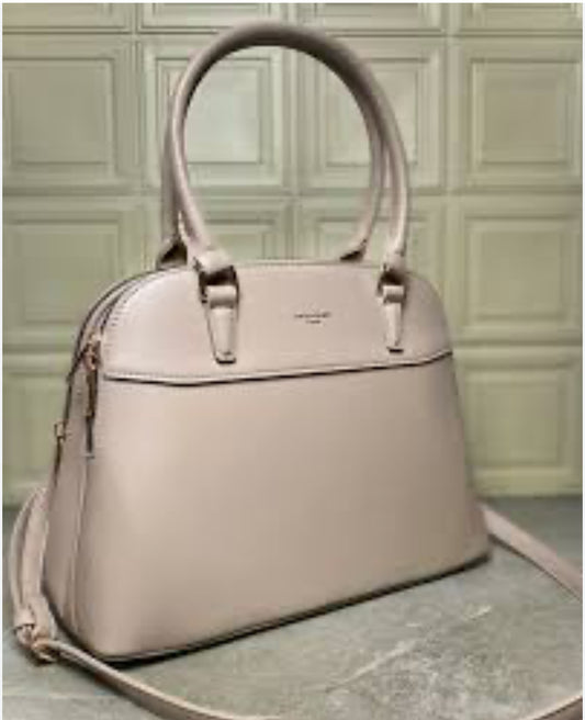 CARTERA DE COLOR NUDE MEDIANA CON DOS COMPARTIMIENTOS