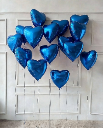 GLOBO METALIZADO CORAZON LISO 18 INCH AZUL