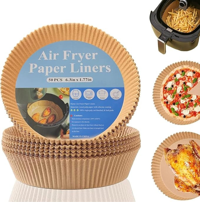 Papel Anti Adherente De 50 Piezas Para Air Fryer 6.3x1.77inch