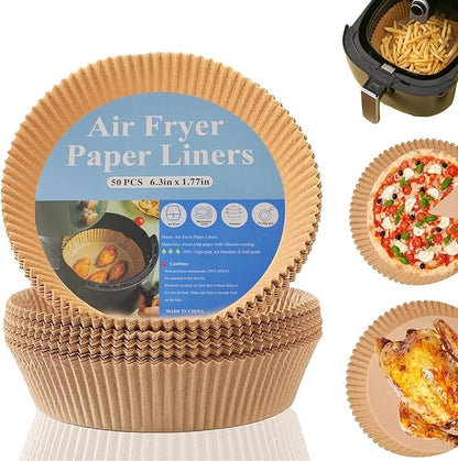 Papel Anti Adherente De 50 Piezas Para Air Fryer 6.3x1.77inch