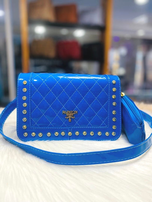 BANDOLERO DE DAMA PATENTE AZUL
