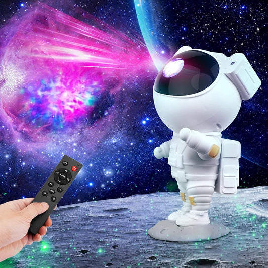 PROYECTOR ASTRONAUTA LUCES LED GALAXIA DECORATIVO
