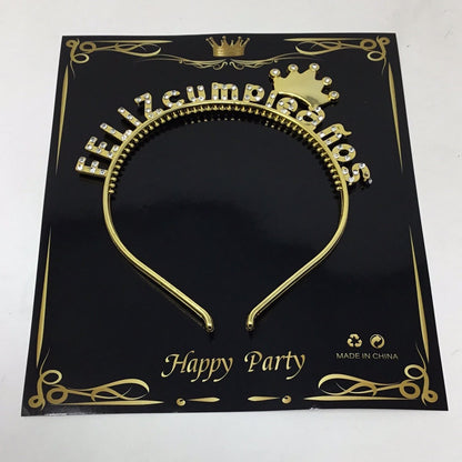 CINTILLOS DECORATIVOS FELIZ CUMPLEAÑOS PLASTICOS