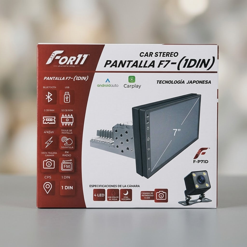 Reproductor 7 Inch 1 Din con Carplay