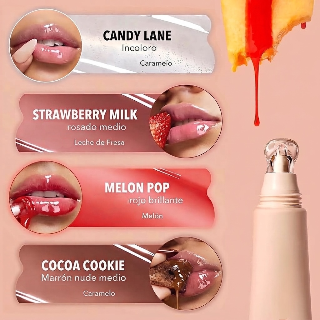 Brillo Labial Lip Gloss Rimocoo Llavero Pompon