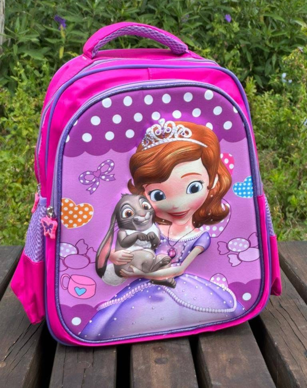 MORRAL RELIEVE DE PRINCESA SOFIA EN COLOR ROSA