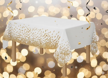 MANTEL PARA DECORACIONES CROMADOS CON LUNARES