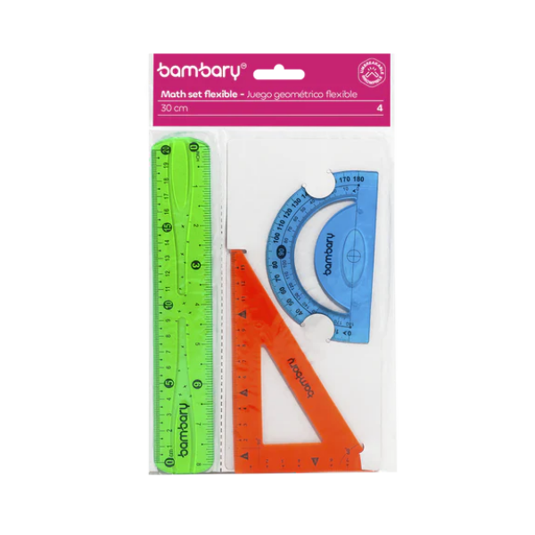 Juego Geometrico Flexible De 20 Cm De 3 Piezas