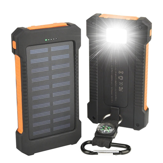 POWER BANK DE PANEL SOLAR 20.000mAh CON LINTERNA Y BRUJULA