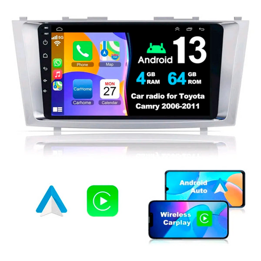 Reproductor Pantalla Android 9 Toyota Camry 07 4+64gb