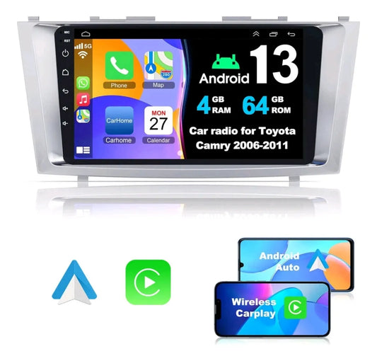 Reproductor Pantalla Android 9 Toyota Camry 07 4+64gb