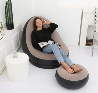 SILLON SOFAS PUFF INFLABLE CON REPOSA PIES DE DESCANSO