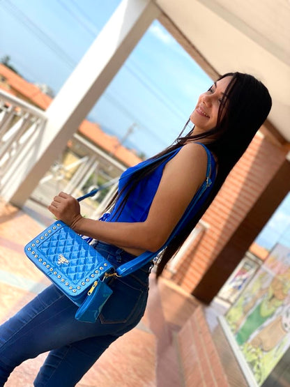 BANDOLERO DE DAMA PATENTE AZUL