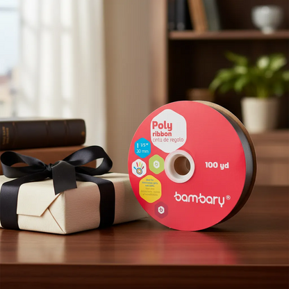 Cinta De Regalo De 30 Mm/100 Yardas Bambary