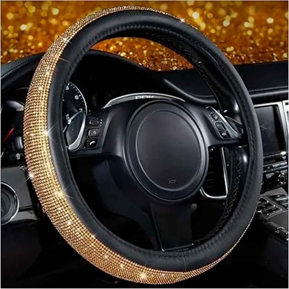 FORRO PARA VOLANTES DE CARROS CON BRILLANTES ELEGANTES